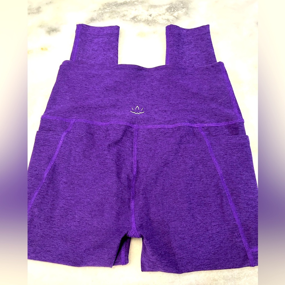 High-Waist Purple Pocketed Active Leggings